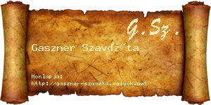 Gaszner Szavéta névjegykártya